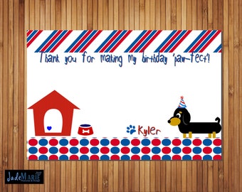 Puppy Party Thank you cards- Customized printable