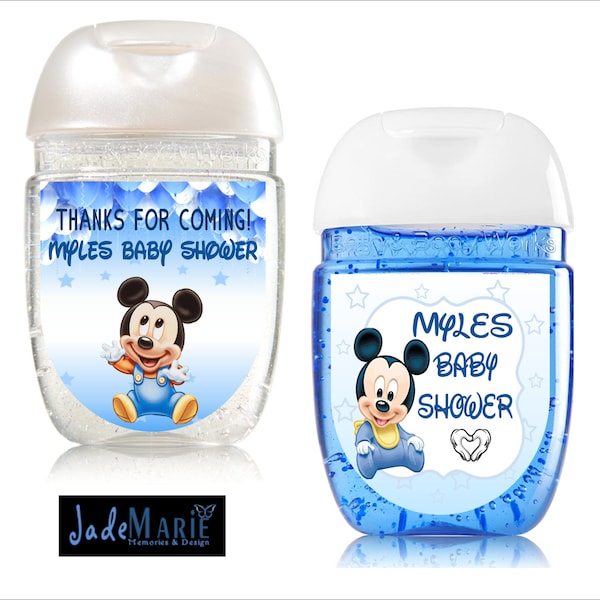 Labels only- Baby Mickey Hand Sanitizer labels birthday party baby shower 1st Birthday favors Baby Shower favors