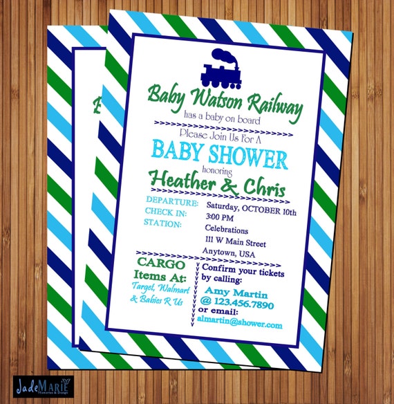 Retro themed Baby shower invite-- Printable (Airplane, Boat, Train) Birthday party Invitation Il_570xn