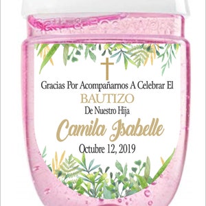 Labels only Mi Bautizo Baptism First Communion Hand Sanitizer labels favors Peel and Stick or Digital FREE SHIPPING image 5