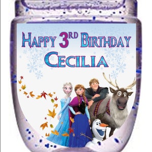 Labels only Frozen inspired Hand Sanitizer labels birthday party favors Digital or Peel and stick labels image 7