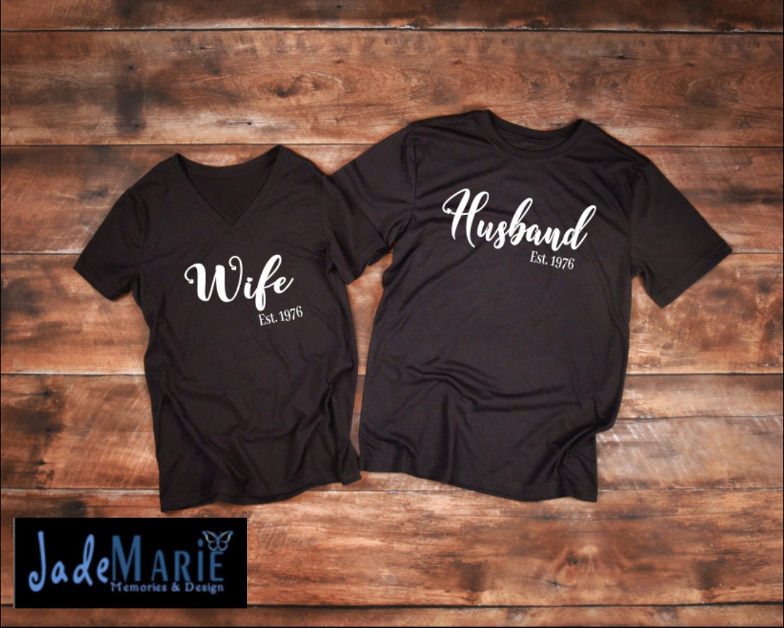 Couple T-shirts Husband Wife Shirts Wedding Shirts Anniversary | Etsy