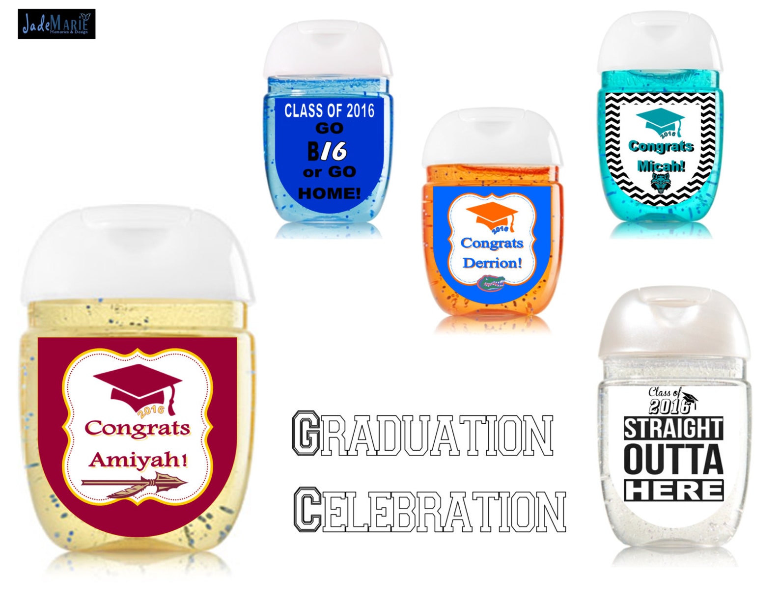 Graduation party favors Hand Sanitizer labels Class of 2018 Etsy