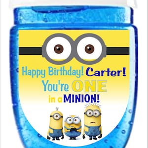 Labels only- Minion themed Hand santizer labels