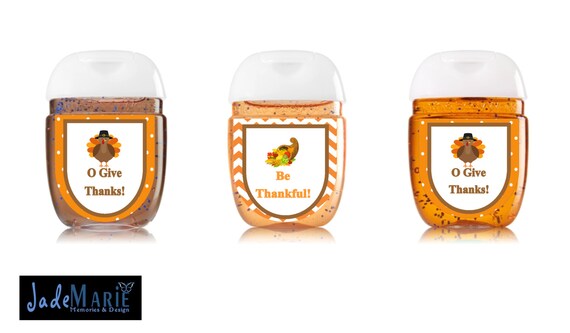 Labels only- Thanksgiving Holiday Hand Sanitizer labels- Instant Download Il_570xn