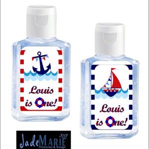 Labels only Labels only Nautical Hand Sanitizer labels Baby Shower Wedding Birthday favors Wedding Birthday Baby shower labels image 4