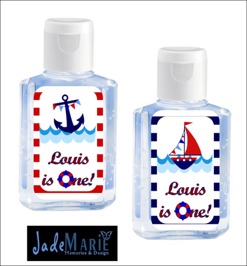 Labels only Labels only Nautical Hand Sanitizer labels Baby Shower Wedding Birthday favors Wedding Birthday Baby shower labels image 4