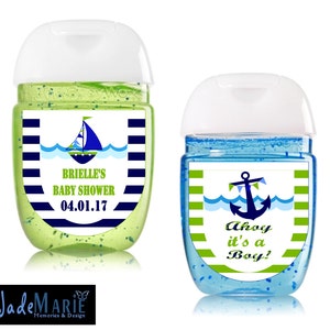 Labels only Labels only Nautical Hand Sanitizer labels Baby Shower Wedding Birthday favors Wedding Birthday Baby shower labels image 1