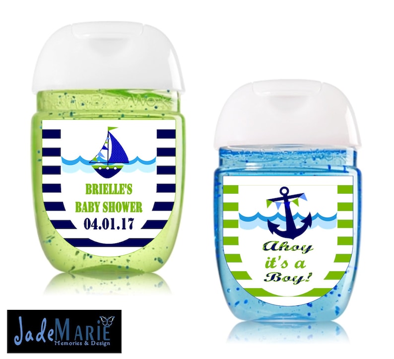 Labels only Labels only Nautical Hand Sanitizer labels Baby Shower Wedding Birthday favors Wedding Birthday Baby shower labels image 1