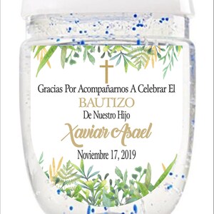 Labels only Mi Bautizo Baptism First Communion Hand Sanitizer labels favors Peel and Stick or Digital FREE SHIPPING image 3