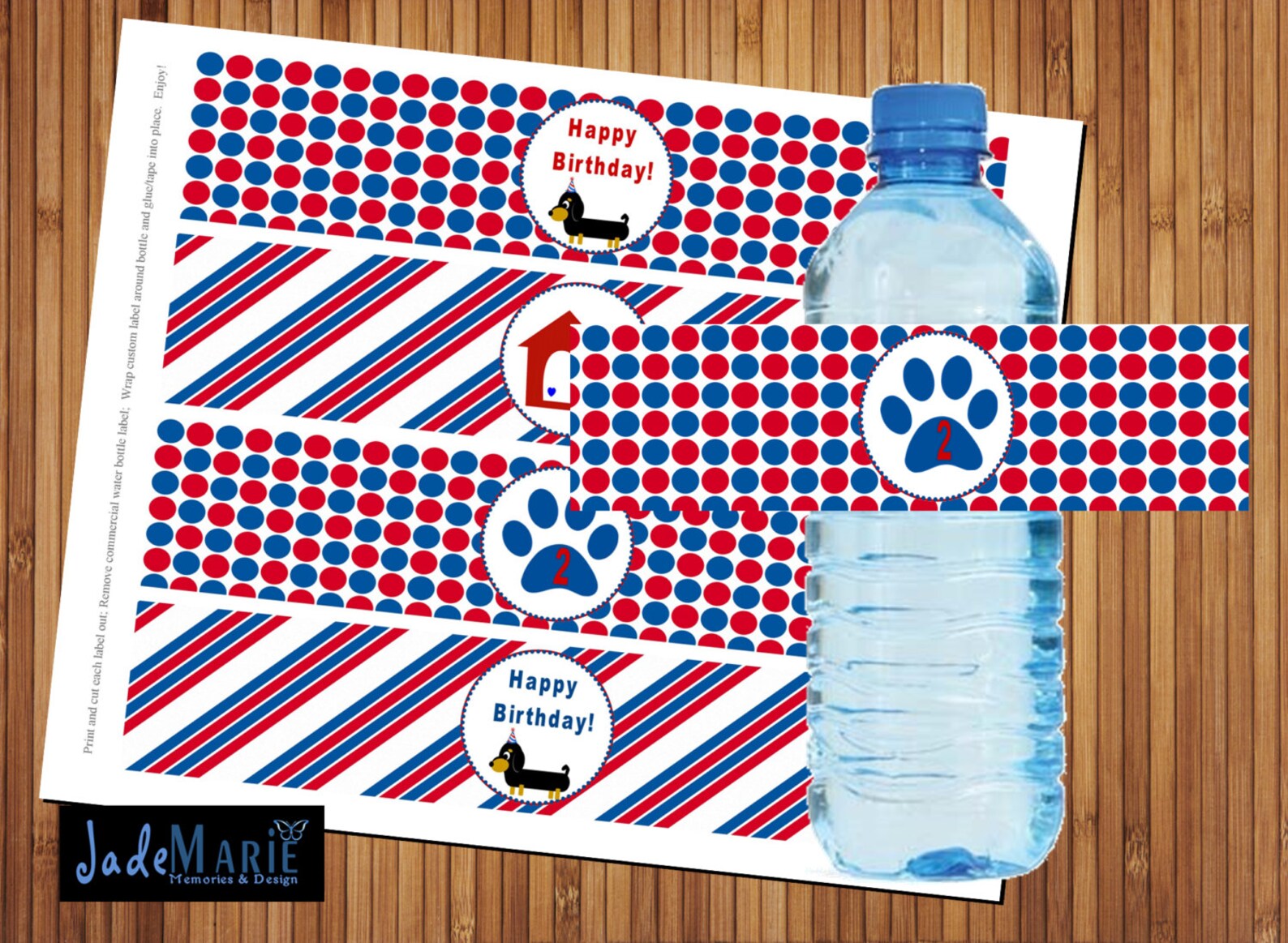 Puppy Party Water Bottle Labels Printable Labels DIY - Etsy