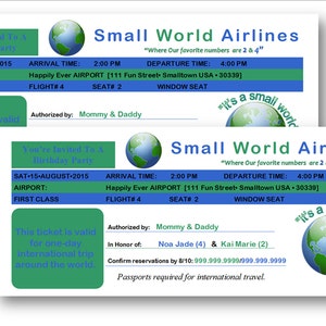 Plane Ticket Invitation Birthday Graduation Retirement Baby Shower Bachelorette Party