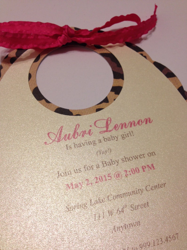 Baby Shower Baby Bib Invitations Sip N See invites Adoption party Bib Invites