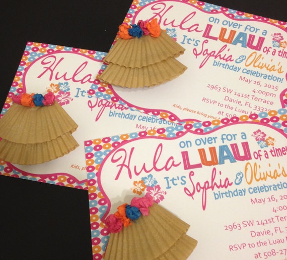 Unique Hawaiian Luau Invitations Birthday Baby Shower Retirement Graduation Thank You Cards Invites Il_570xn