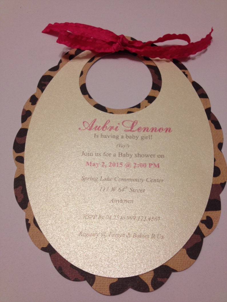 Baby Shower Baby Bib Invitations Sip N See invites Adoption party Bib Invites