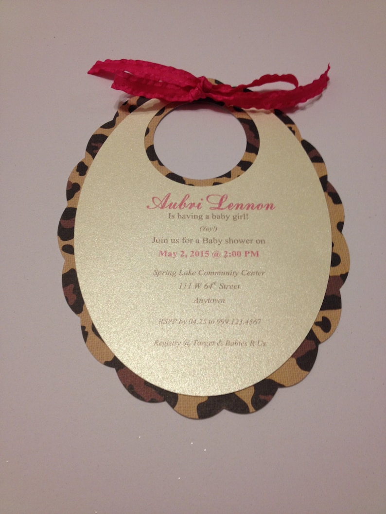 Baby Shower Baby Bib Invitations Sip N See invites Adoption party Bib Invites