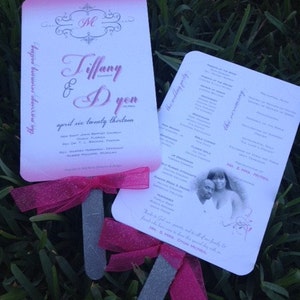Beautiful Wedding Program Fans Wedding Keepsake Souvenir- Weddings- Baby shower- Parties
