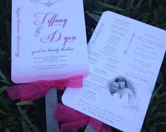 Elegant Wedding Program Fans Wedding Keepsake Souvenir- Weddings- Baby shower- Parties