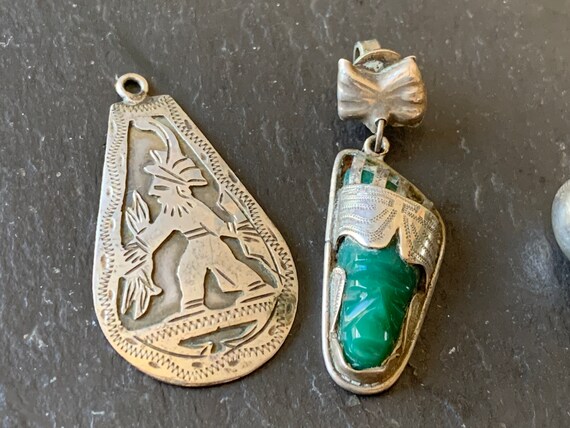 1 Taxco VTG sterling silver Mexican Folk Art gree… - image 3