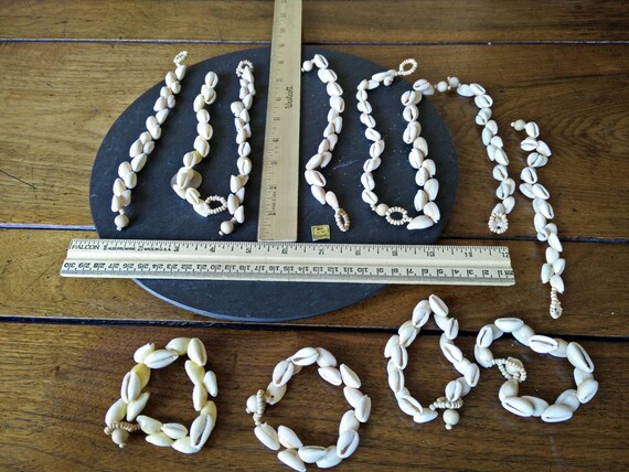 1 NOS VTG cowrie shell bead lei bracelet Mermaid … - image 2