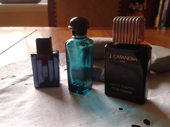 1 VTG Full J Casanova Eau Toilette Collectible Blue Men s Perfume Sample Bottle Empty Hermes or Givenchy Father Day Anniversary Gift for Him Etsy Canada
