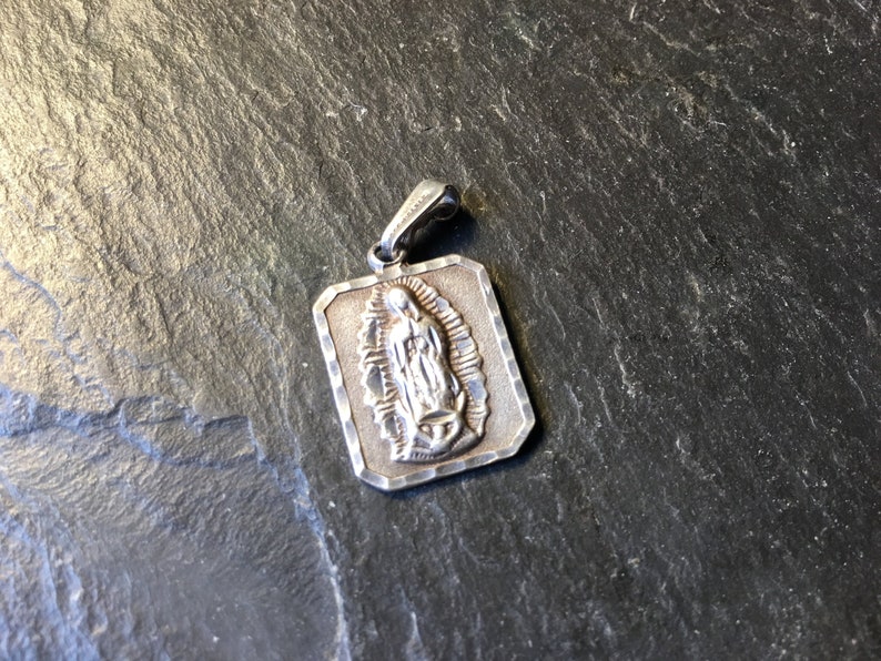 VTG sterling Lady Guadalupe 925 silver medal necklace pendant bracelet charm religious Los Muertos Day of the Dead birthday jewelry
