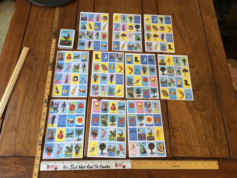 Loteria 10 game boards &/or 54 aceo atc craft cards fiesta taco birthday DIY garlands Mexican wedding centerpiece Quinceañera party tag art image 2