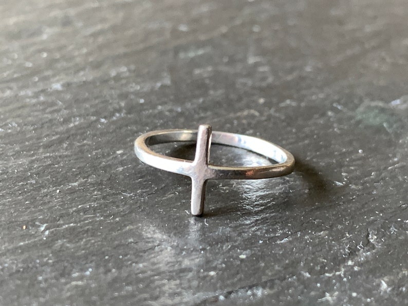 1 ornate cross sz 9 or simple cross sz 7 or primitive rustic Claddagh sz 8 sterling silver ring marked 925 unisex vintage gift for him her SIMPLE CROSS RING