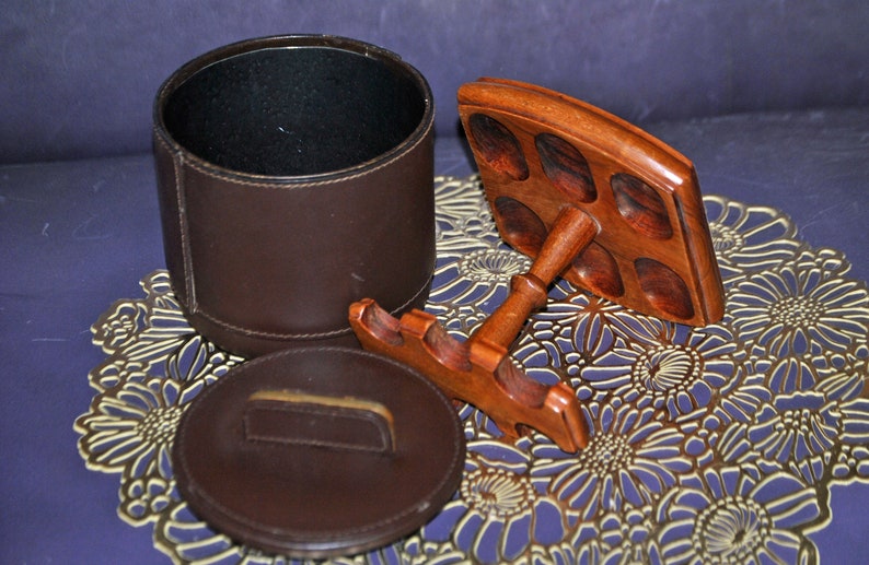 Vintage Pipe Rack and Leather Humidor 6 Place Maple Rack Etsy