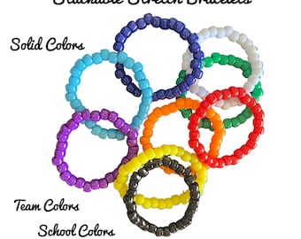 Personalized Beaded Stretch Bracelet, Team & School Colors