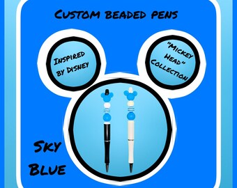 MICKEY HEADS Silicone Bead Pens + Keychains + Retractable Badge Reels