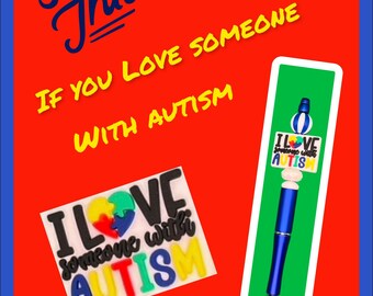 AUTISM Silicone Beaded Pen, Keychain, Retractable Badge Reels