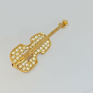 Vintage Gold-Ton und Strass Chelo Brosche