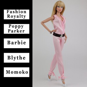 Sleeveless pantsuit doll dress outfit for Barbie Silkstone FR dolls