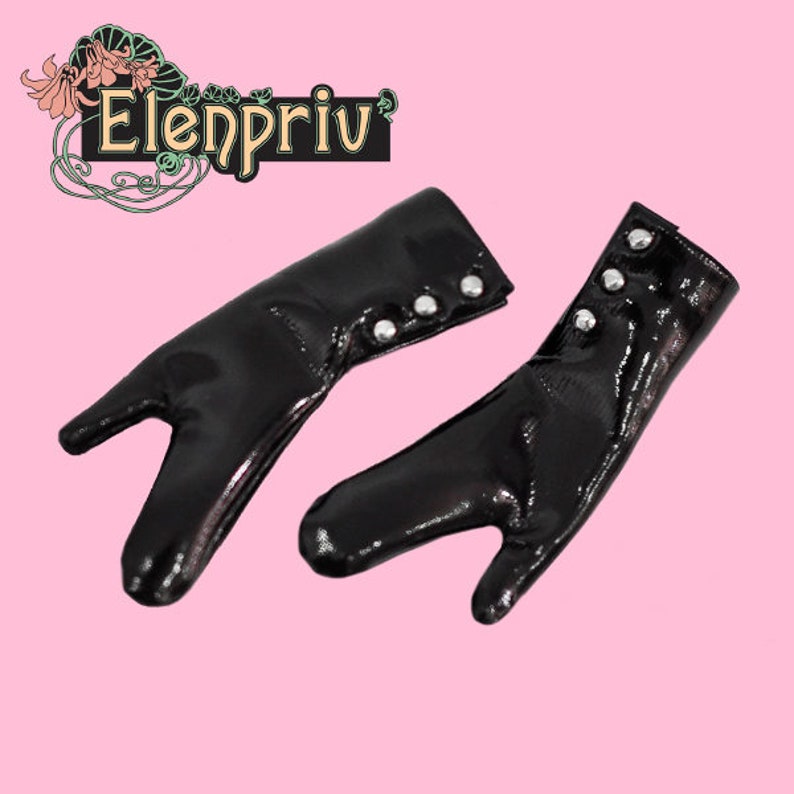 Black latex gloves with metal rivets Choose size Fashion Etsy