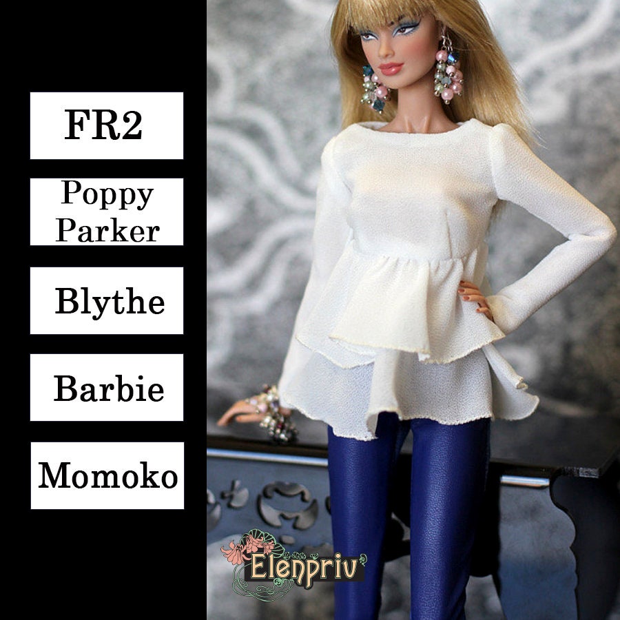 ELENPRIV white chiffon top {Choose size} Fashion royalty FR2 Poppy Pa…