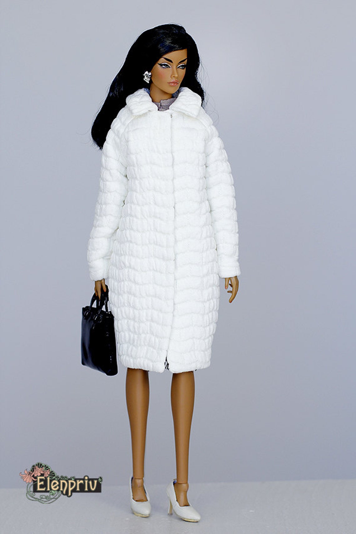 ELENPRIV white quilted coat with full satin lining Fashion Etsy