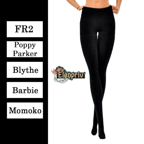ELENPRIV black jersey tights for Fashion Royalty FR2 and similar 12" dolls