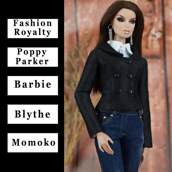 Black Taffeta Jacket W/lining choose Size Fashion Royalty Etsy