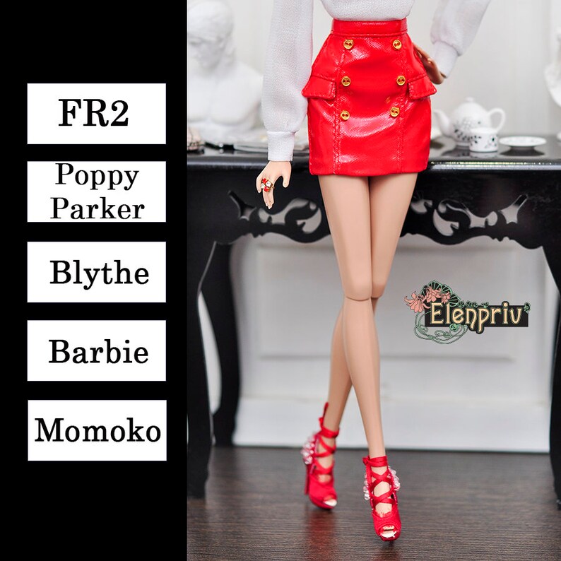 Stylish Tops Coat /& Red Miniskirt Business Outfits For Blythe Party Clothing