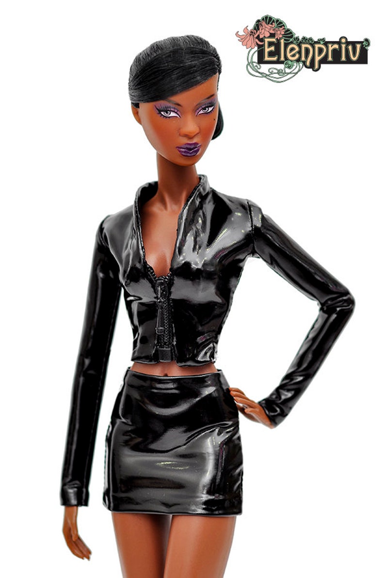 ELENPRIV black latex long sleeve top w/zipper in front Choose | Etsy