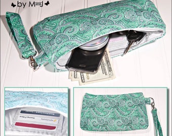 Petrol / Paisley-Armband, Handtasche, Tasche, Beutel, coraline