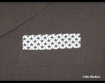 Mens Pocket Square/Handkerchief, White Cotton Geometric Print, Liberty of London