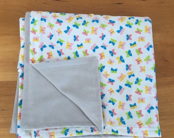 Organic Blanket - Reversible- Butterflies