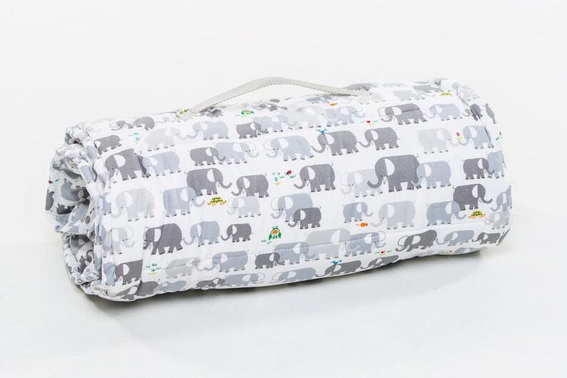Organic Nap Mat Elephants with Attached Organic Blanket and Etsy
