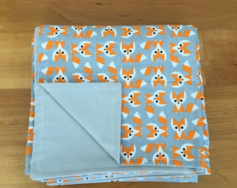 Organic Blanket - Reversible- Foxes