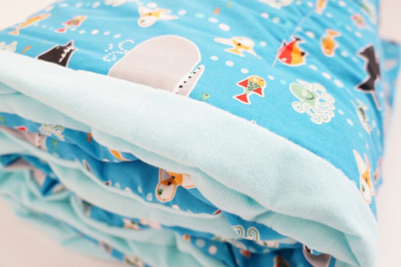 Organic Toddler Comforter/Baby Play Mat Ocean Life image 2