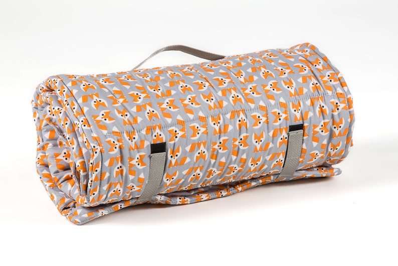 Organic Nap Mat Fox with Attached Organic Blanket and Organic Pilllow I