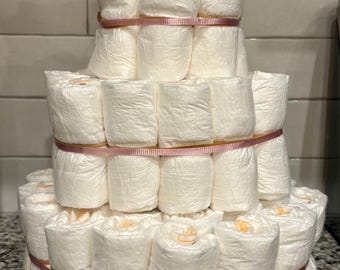 Plain Diaper Cake DIY UNDECORATED Baby Shower Decoration Do It Yourself