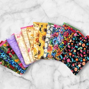 Floral Fabric Cell Phone Pouch, Handmade Padded Open End Slip-in Sleeve, Cactus, Flowers